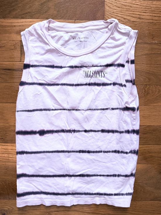 All Saints Tops - AllSaints Light Pink Crewneck Logo sleeveless tank top